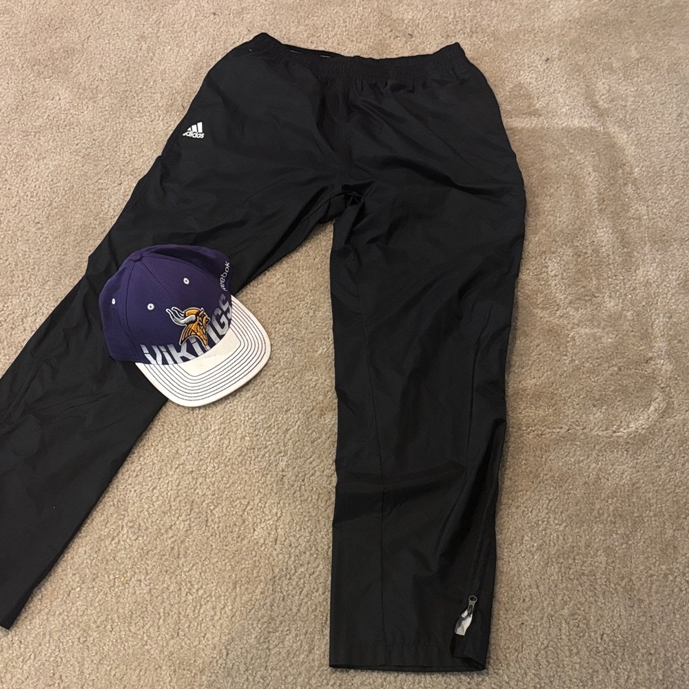 Adidas Mens Black Joggers Wind breaker pants clima proof golf